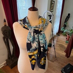 BNWT Polyester Scarf in a Pretty Floral Print.  Perfect Accent to Any Outfit.